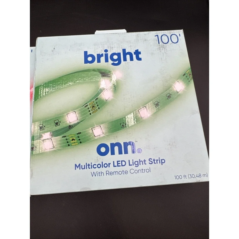 Lot Of 2 onn Multicolor LED Light Strip with Remote Control, 150' Total New